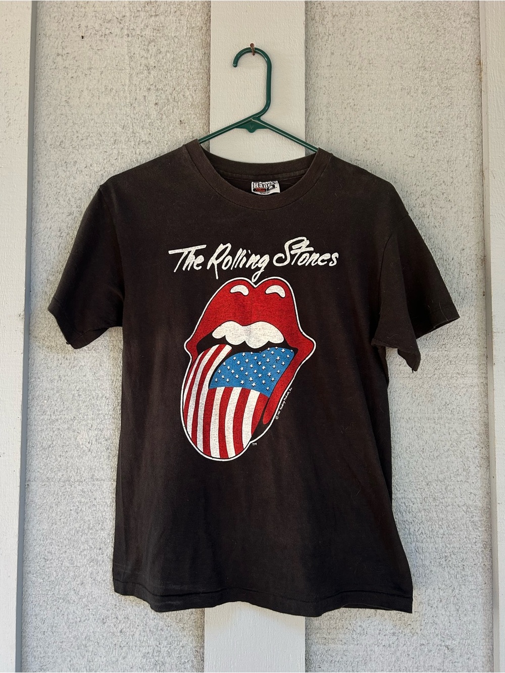 the Rolling Stones Black TeeRed & Blue Tongue Graphic 1981 North American Tour